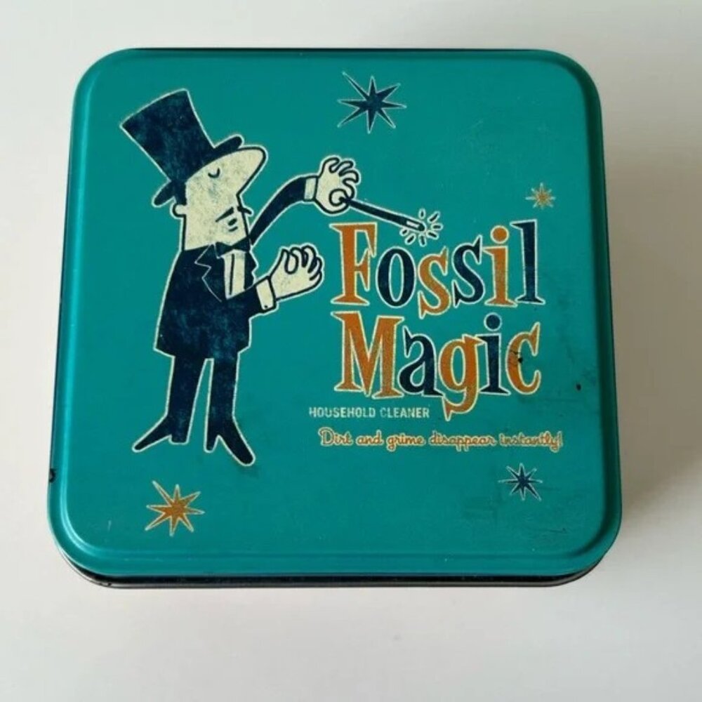 Vintage Metal Fossil Watch Box